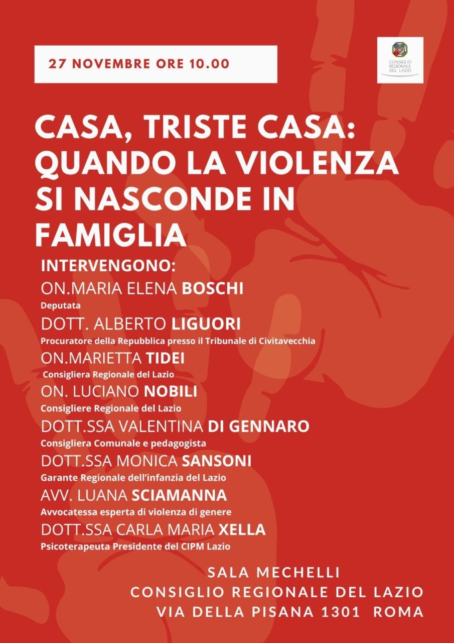 “Casa, triste casa: la violenza di genere nelle mura domestiche”, un convegno al Lazio