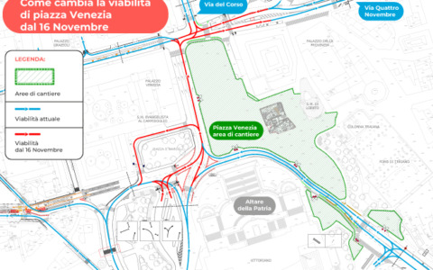 Modifiche alla viabilità in Piazza Venezia: ecco cosa cambia