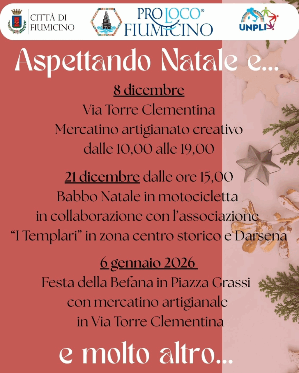 La Pro Loco di Fiumicino annuncia “Aspettando il Natale e…”