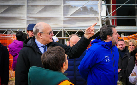 Gualtieri e Salvini visitano il cantiere Pnrr a Tor Bella Monaca