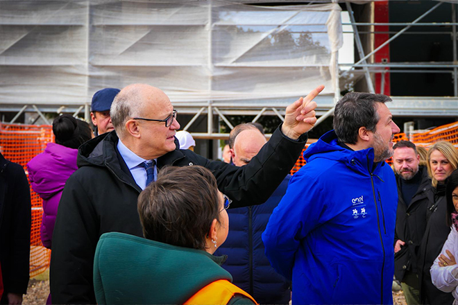 Gualtieri e Salvini visitano il cantiere Pnrr a Tor Bella Monaca