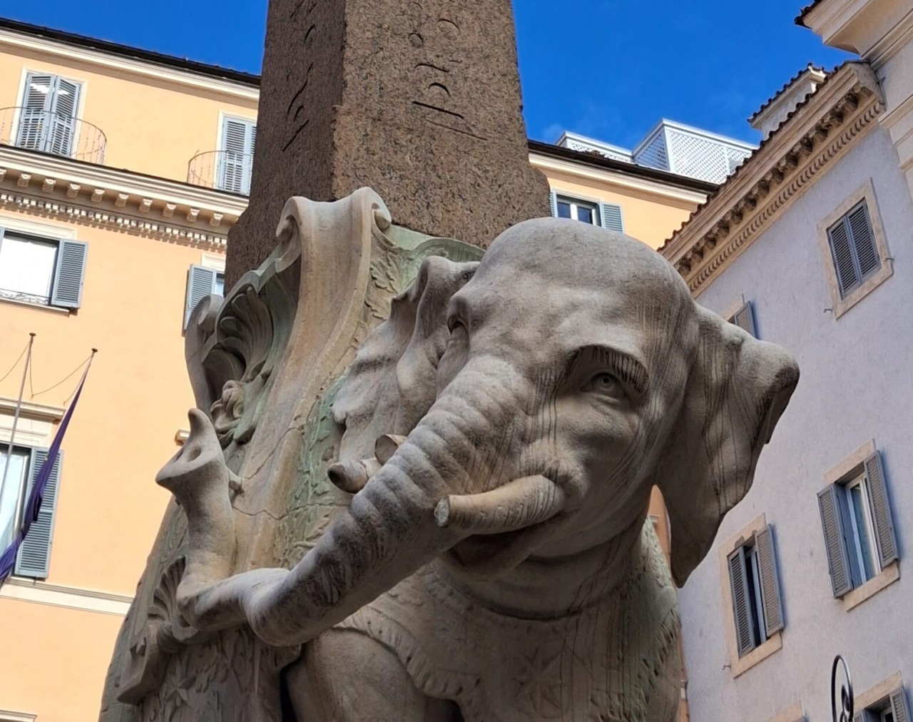 Danneggiata la zanna dell’elefantino della Minerva, pronta la Sovrintendenza