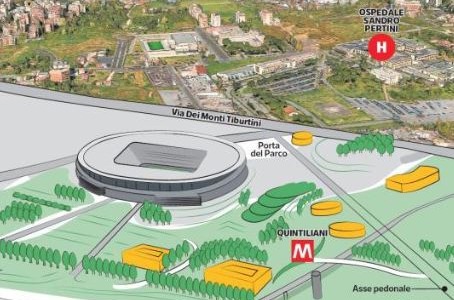 Nuovo stadio della Roma, il Campidoglio chiarisce: “Incremento delle aree verdi previsto”