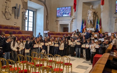 Studenti in Aula Giulio Cesare: Piccoli amministratori per un giorno