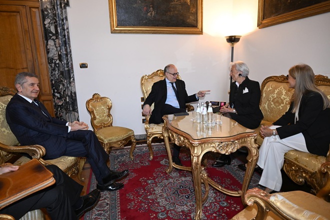 Christine Lagarde incontra Roberto Gualtieri a Roma