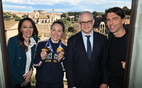 Francesca Lollobrigida ricevuta in Campidoglio