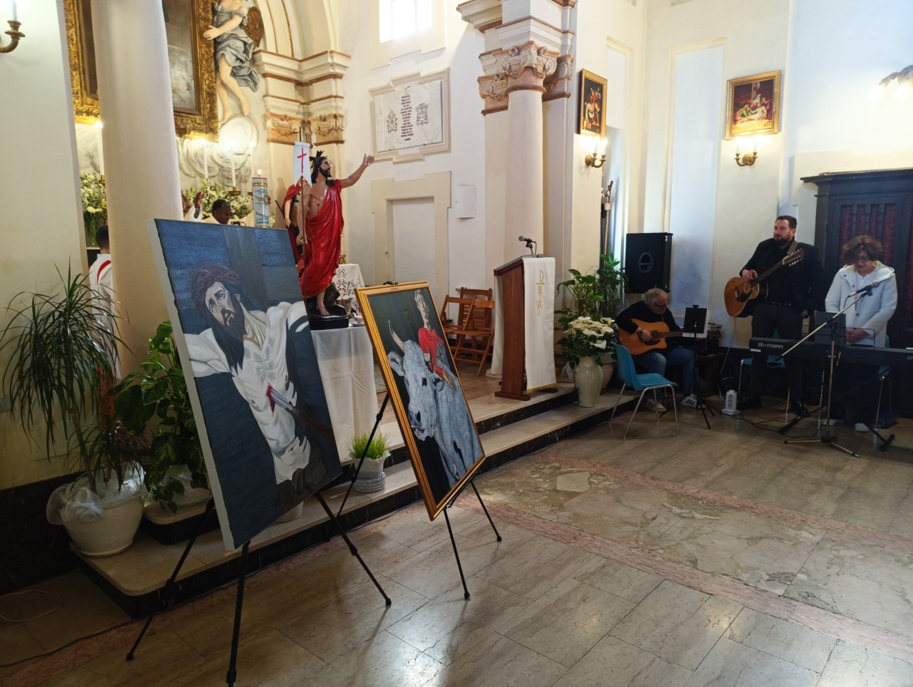 Due nuove opere d’arte sacra presentate durante la Messa di Pasqua a Riano
