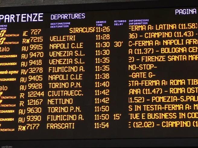 Interruzione sulla linea Alta Velocità Napoli-Roma, ritardi fino a 180 minuti